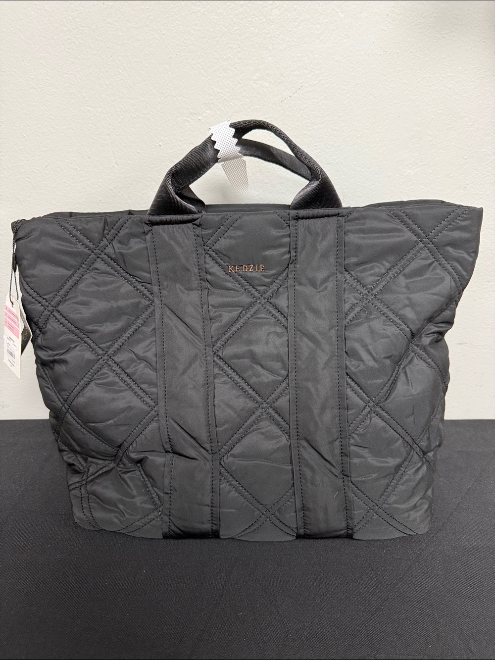 Kedzie Quilted Large Black Tote With Additional Adjustable Strap